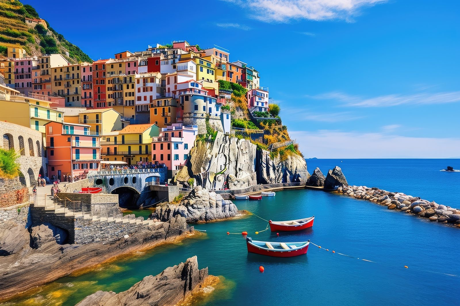 The colorful village of Manarola in the Cinque Terre