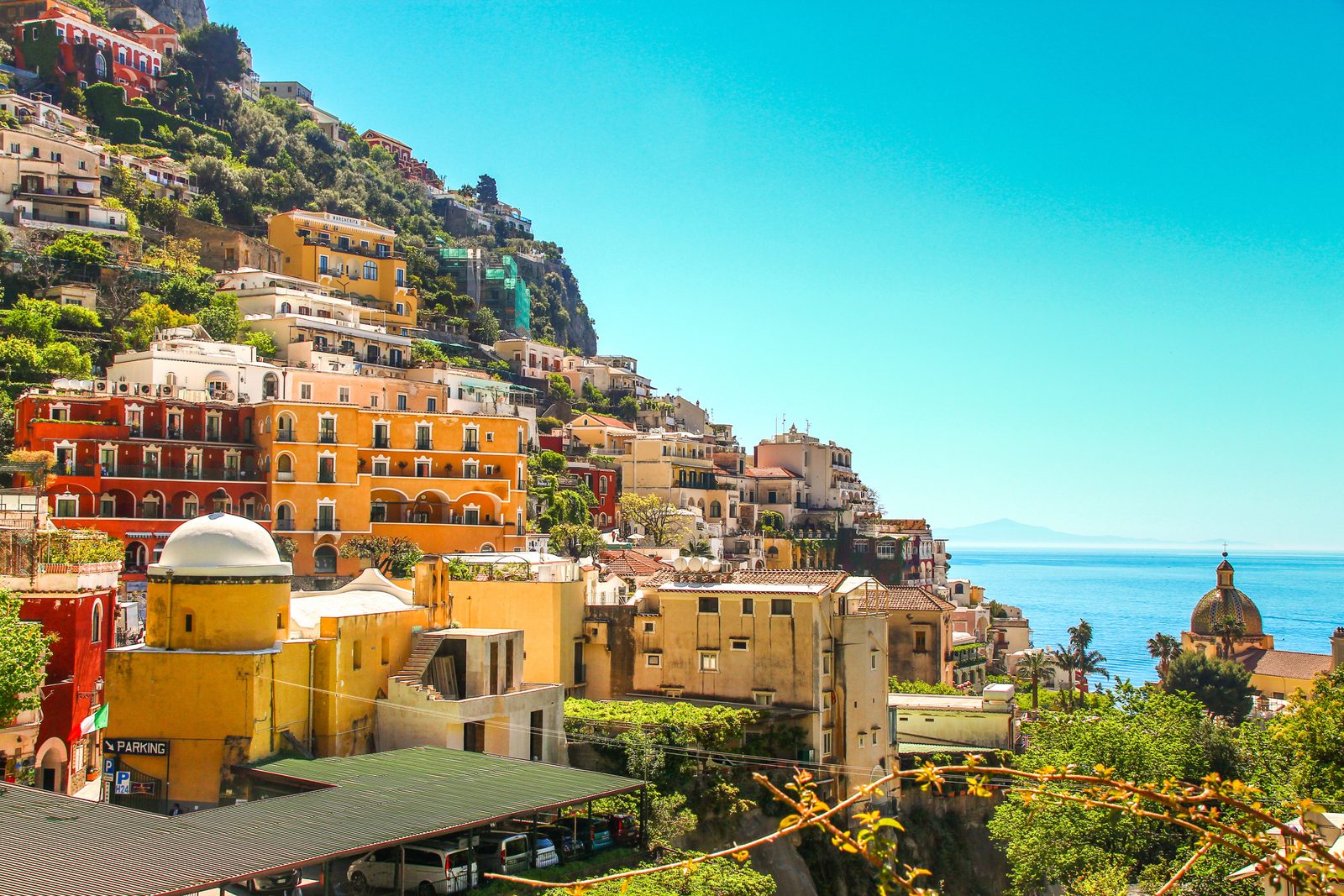 Positano stacked up the hillside on the Amalfi Coast